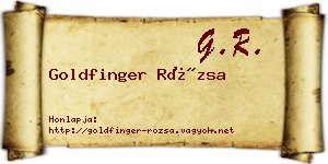 Goldfinger Rózsa névjegykártya